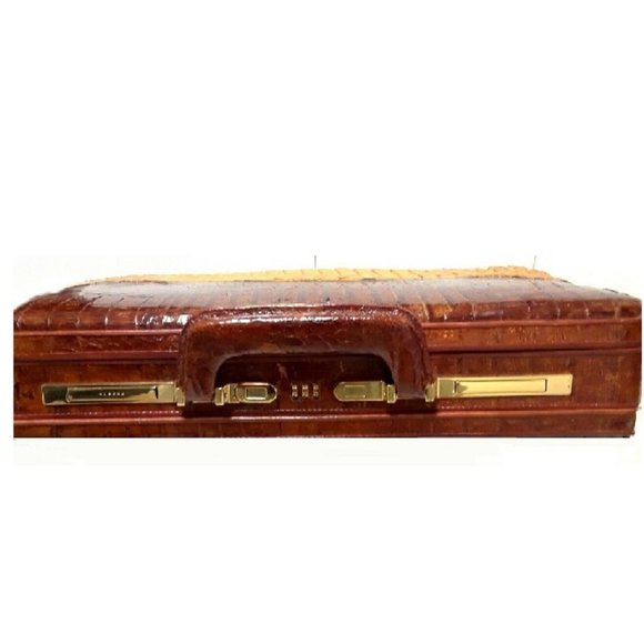 Vintage elegant Crocodile leather men briefcase - Picture 3 of 5